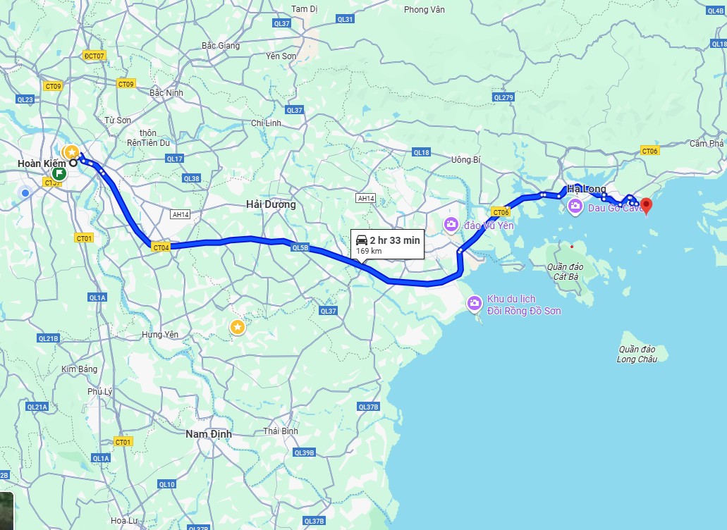 Hanoi - Halong Bay Route